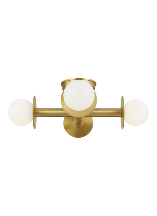 Visual Comfort Studio Kelly Wearstler Nodes Semi-Flush Mount in Burnished Brass KF1034BBS