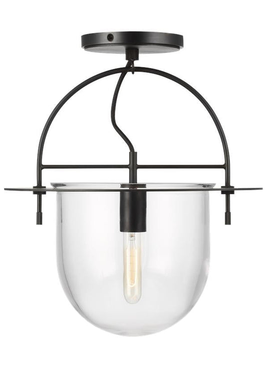 Visual Comfort Studio Kelly Wearstler Nuance Medium Semi-Flush Mount in Aged Iron KF1071AI