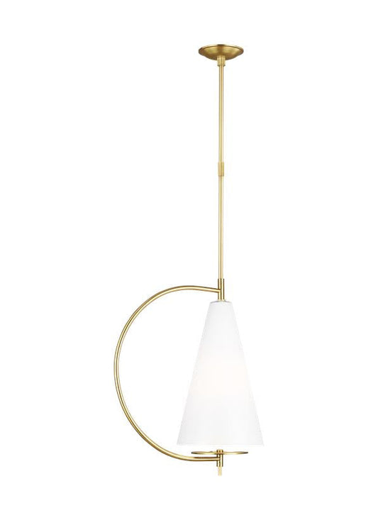 Visual Comfort Studio Kelly Wearstler Gesture Tall Pendant in Burnished Brass KP1041BBS