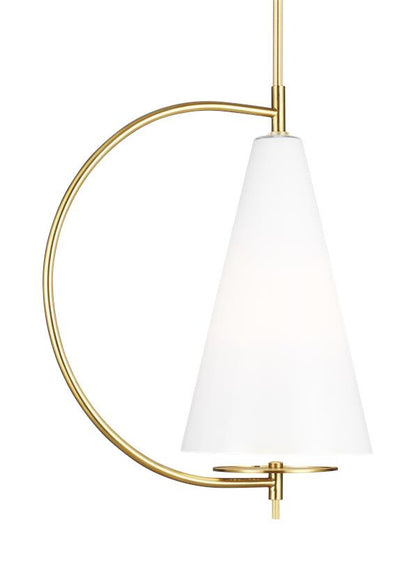 Visual Comfort Studio Kelly Wearstler Gesture Tall Pendant in Burnished Brass KP1041BBS