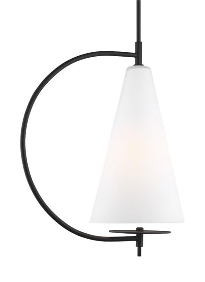 Visual Comfort Studio Kelly Wearstler Gesture Tall Pendant in Midnight Black KP1041MBK