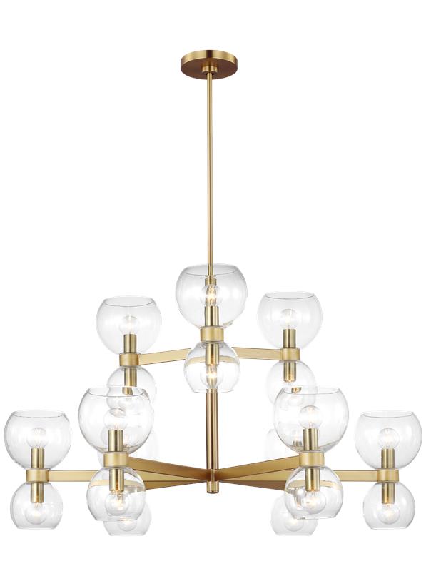 Visual Comfort Studio kate spade new york Londyn Medium Chandelier in Burnished Brass with Clear Glass KSC10018BBSCG