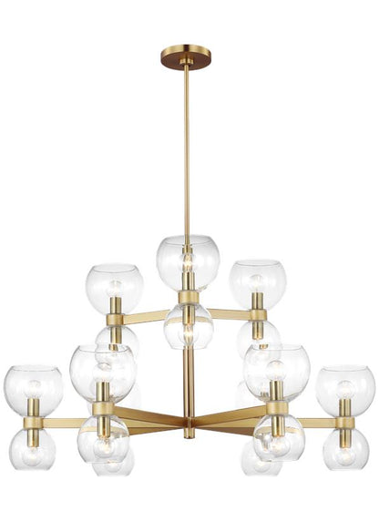 Visual Comfort Studio kate spade new york Londyn Medium Chandelier in Burnished Brass with Clear Glass KSC10018BBSCG