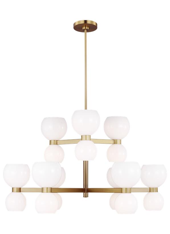 Visual Comfort Studio kate spade new york Londyn Medium Chandelier in Burnished Brass with Milk White Glass KSC10018BBSMG