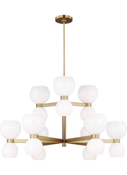 Visual Comfort Studio kate spade new york Londyn Medium Chandelier in Burnished Brass with Milk White Glass KSC10018BBSMG