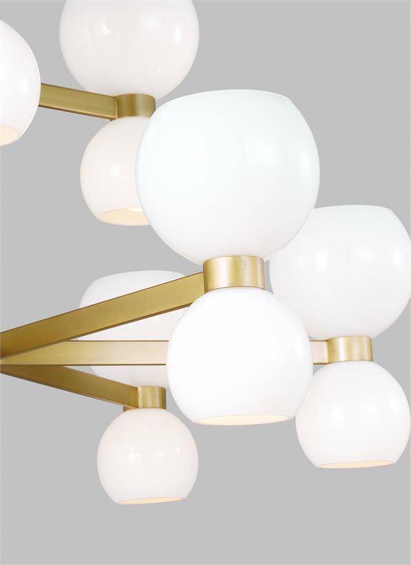 Visual Comfort Studio kate spade new york Londyn Medium Chandelier in Burnished Brass with Milk White Glass KSC10018BBSMG