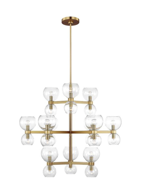 Visual Comfort Studio kate spade new york Londyn Large Chandelier in Burnished Brass with Clear Glass KSC10124BBSCG