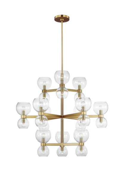 Visual Comfort Studio kate spade new york Londyn Large Chandelier in Burnished Brass with Clear Glass KSC10124BBSCG