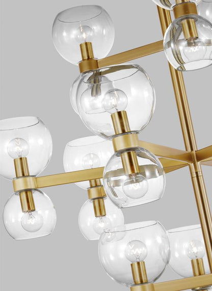 Visual Comfort Studio kate spade new york Londyn Large Chandelier in Burnished Brass with Clear Glass KSC10124BBSCG