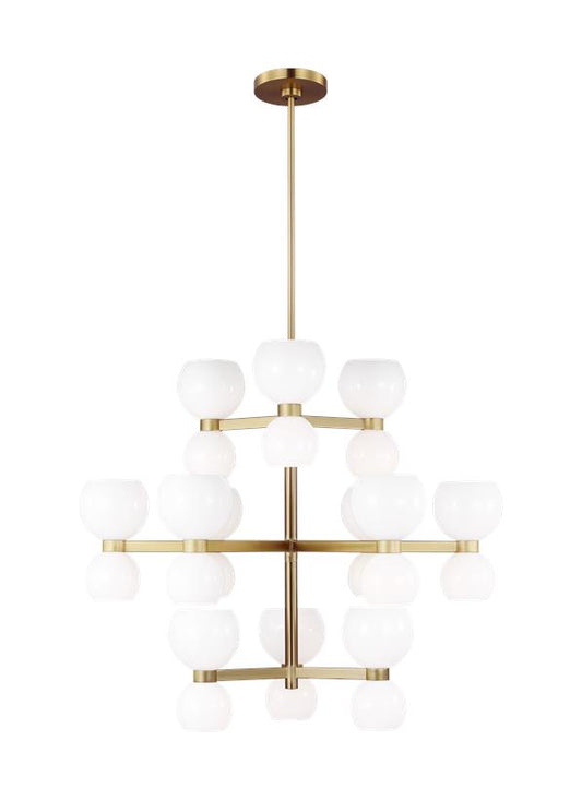 Visual Comfort Studio kate spade new york Londyn Large Chandelier in Burnished Brass with Milk White Glass KSC10124BBSMG