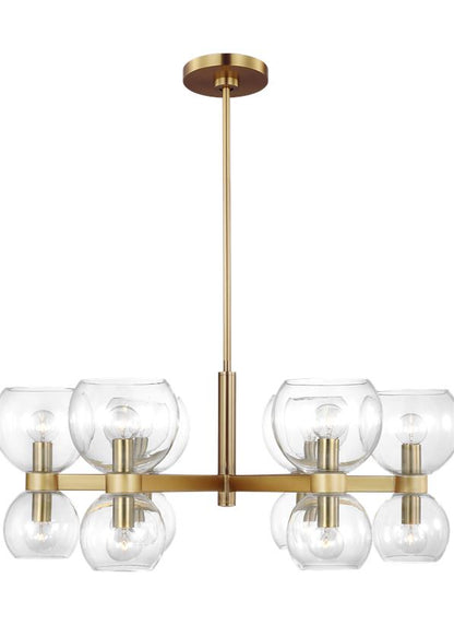 Visual Comfort Studio kate spade new york Londyn Small Chandelier in Burnished Brass with Clear Glass KSC10212BBSCG