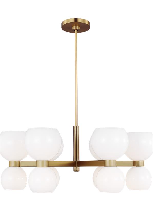 Visual Comfort Studio kate spade new york Londyn Small Chandelier in Burnished Brass with Milk White Glass KSC10212BBSMG