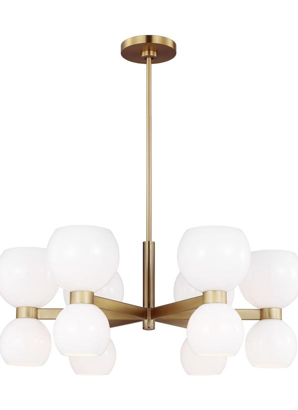 Visual Comfort Studio kate spade new york Londyn Small Chandelier in Burnished Brass with Milk White Glass KSC10212BBSMG