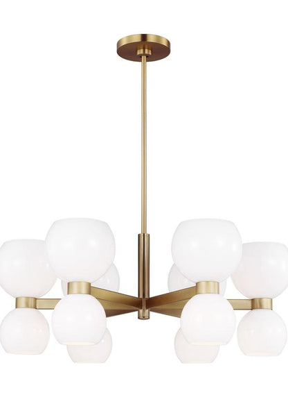 Visual Comfort Studio kate spade new york Londyn Small Chandelier in Burnished Brass with Milk White Glass KSC10212BBSMG