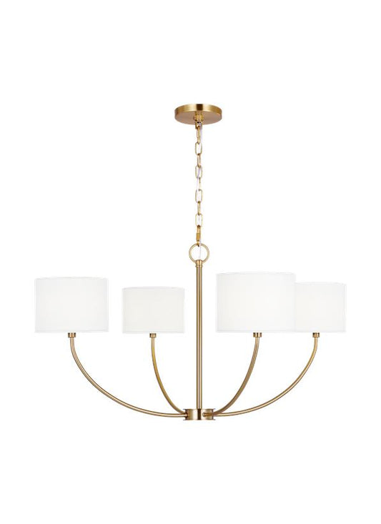 Visual Comfort Studio kate spade new york Sawyer Small Chandelier in Burnished Brass KSC1034BBS