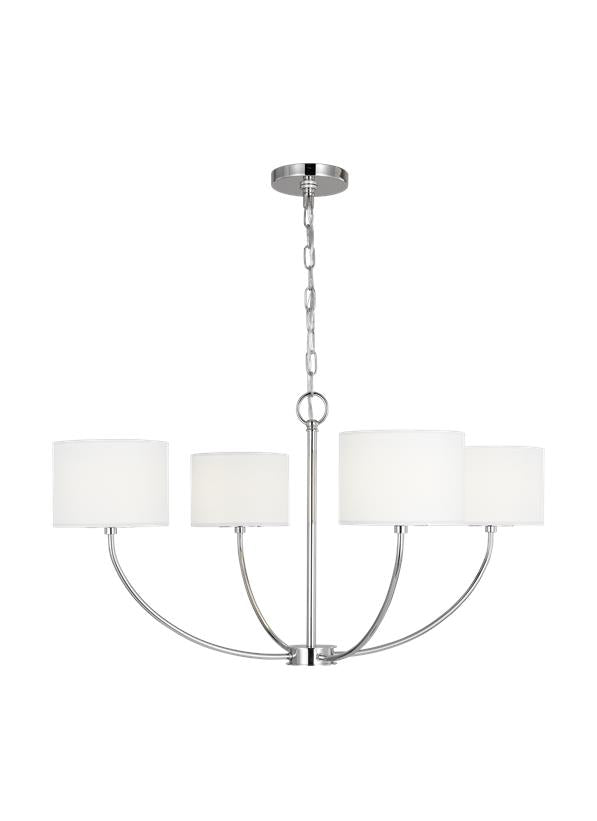 Visual Comfort Studio kate spade new york Sawyer Small Chandelier in Polished Nickel KSC1034PN