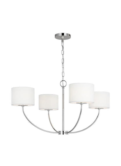 Visual Comfort Studio kate spade new york Sawyer Small Chandelier in Polished Nickel KSC1034PN