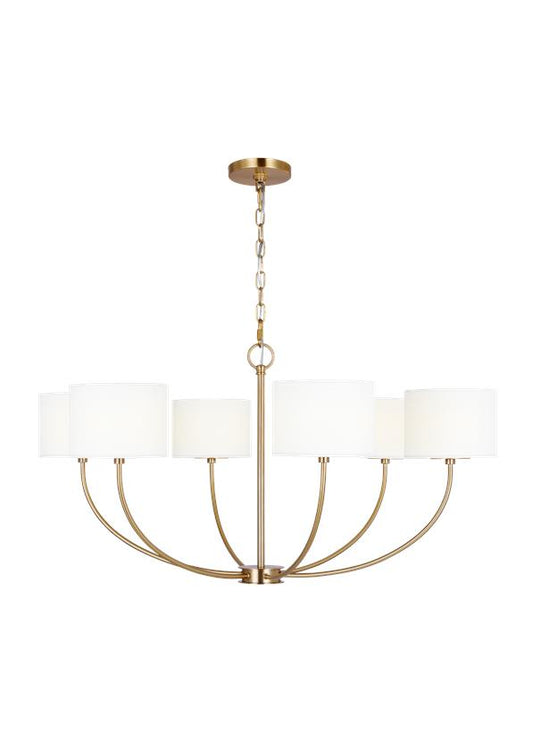 Visual Comfort Studio kate spade new york Sawyer Medium Chandelier in Burnished Brass KSC1046BBS