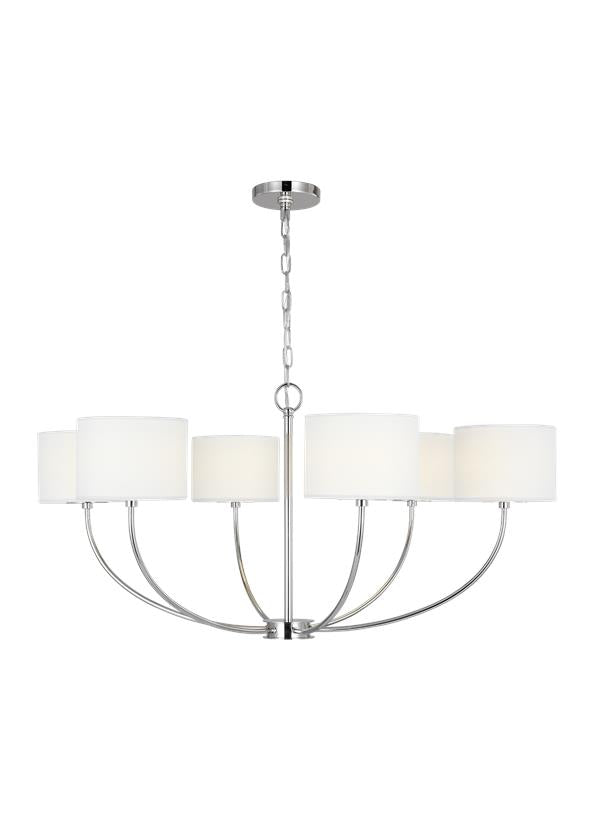 Visual Comfort Studio kate spade new york Sawyer Medium Chandelier in Polished Nickel KSC1046PN