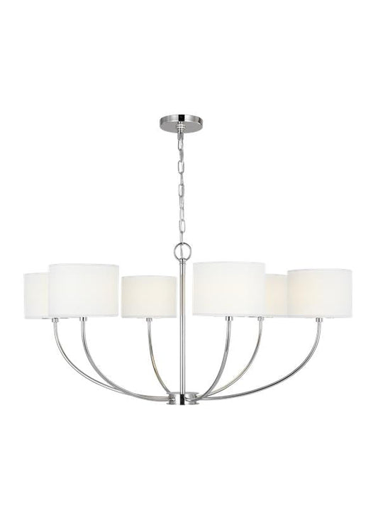 Visual Comfort Studio kate spade new york Sawyer Medium Chandelier in Polished Nickel KSC1046PN