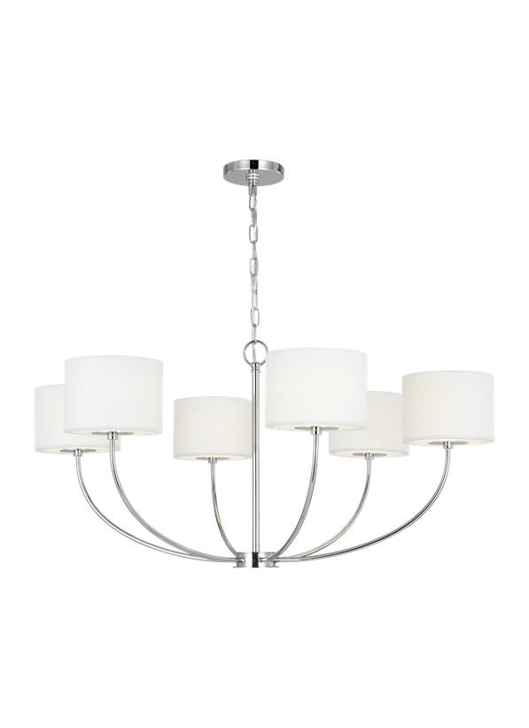 Visual Comfort Studio kate spade new york Sawyer Medium Chandelier in Polished Nickel KSC1046PN