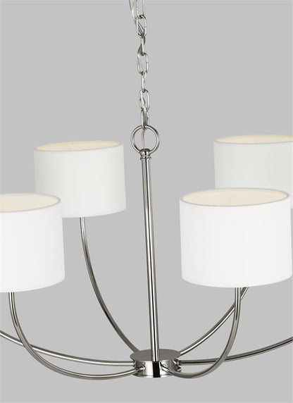 Visual Comfort Studio kate spade new york Sawyer Medium Chandelier in Polished Nickel KSC1046PN