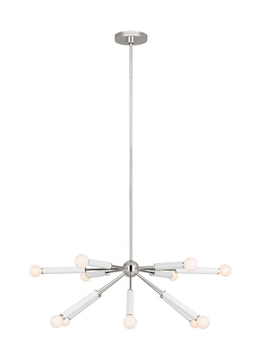 Visual Comfort Studio kate spade new york Monroe Down Chandelier in Polished Nickel KSC10612PNGW