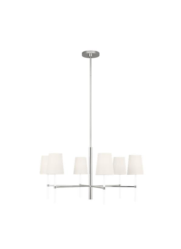 Visual Comfort Studio kate spade new york Monroe Medium Chandelier in Polished Nickel KSC1086PNGW