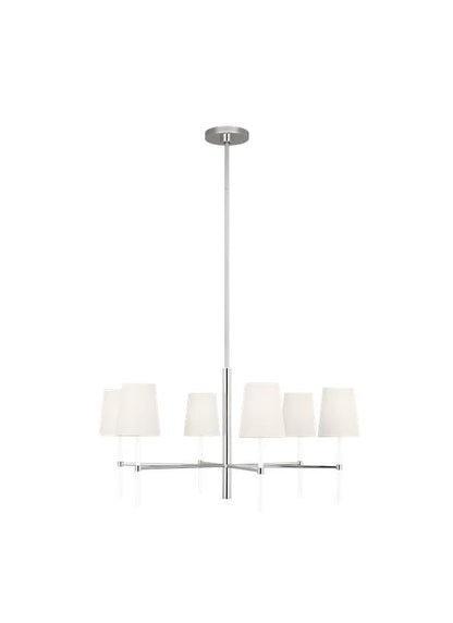 Visual Comfort Studio kate spade new york Monroe Medium Chandelier in Polished Nickel KSC1086PNGW