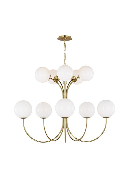 Visual Comfort Studio kate spade new york Noemie Large Chandelier in Burnished Brass KSC11210BBS