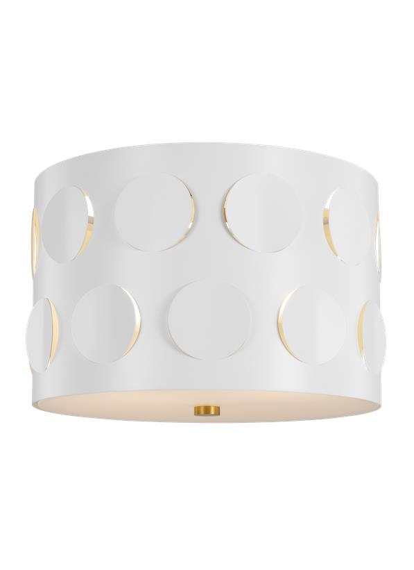 Visual Comfort Studio kate spade new york Dottie Small Flush Mount in Burnished Brass KSF1002BBS