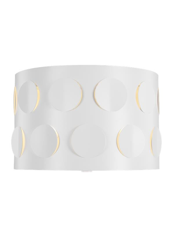 Visual Comfort Studio kate spade new york Dottie Small Flush Mount in Matte White KSF1002MWT