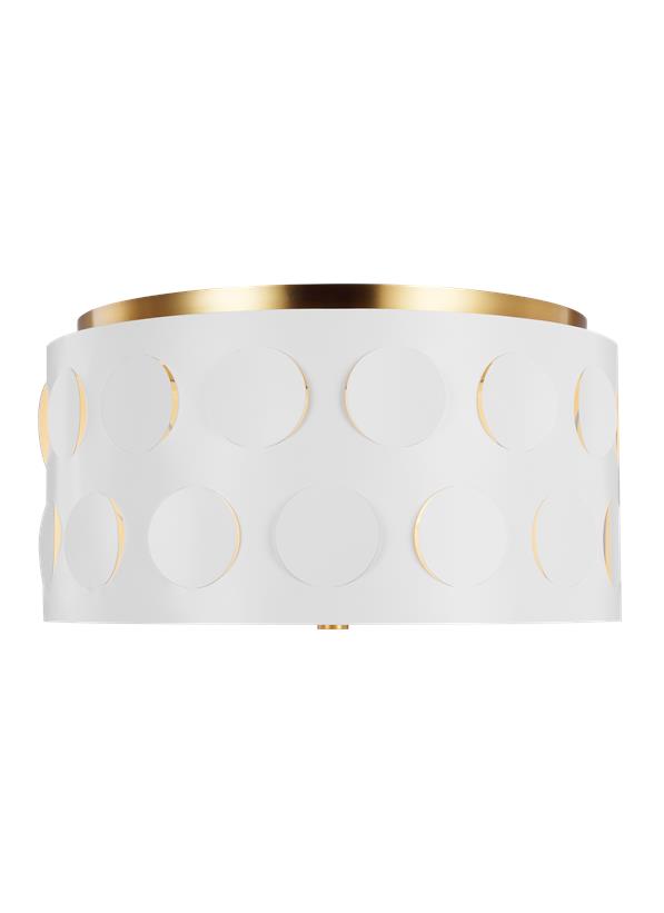 Visual Comfort Studio kate spade new york Dottie Medium Flush Mount in Burnished Brass KSF1013BBS