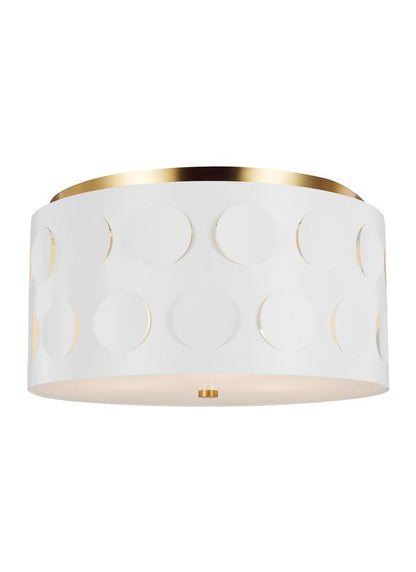 Visual Comfort Studio kate spade new york Dottie Medium Flush Mount in Burnished Brass KSF1013BBS