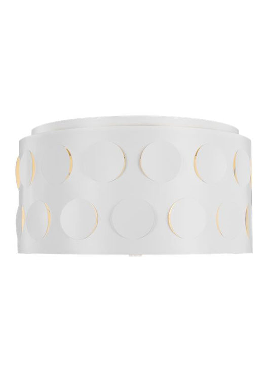 Visual Comfort Studio kate spade new york Dottie Medium Flush Mount in Matte White KSF1013MWT