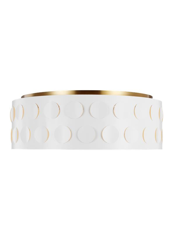 Visual Comfort Studio kate spade new york Dottie Large Flush Mount in Burnished Brass KSF1024BBS