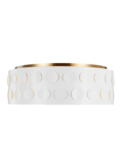 Visual Comfort Studio kate spade new york Dottie Large Flush Mount in Burnished Brass KSF1024BBS