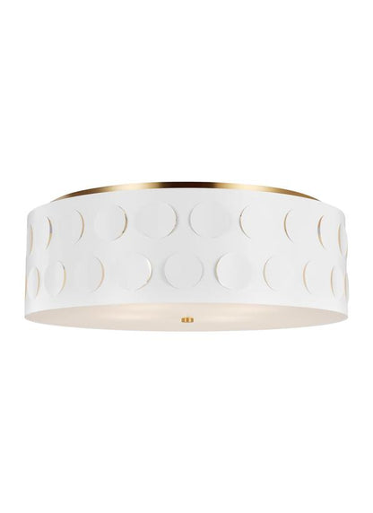 Visual Comfort Studio kate spade new york Dottie Large Flush Mount in Burnished Brass KSF1024BBS