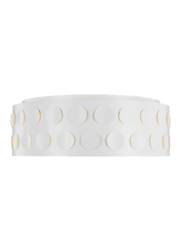 Visual Comfort Studio kate spade new york Dottie Large Flush Mount in Matte White KSF1024MWT