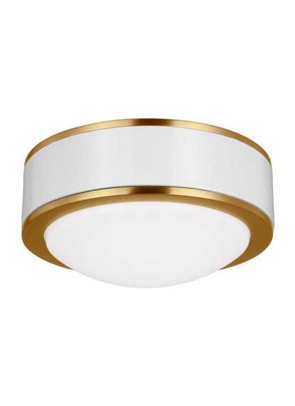 Visual Comfort Studio kate spade new york Monroe LED Flush Mount in Burnished Brass KSF1061BBSGW