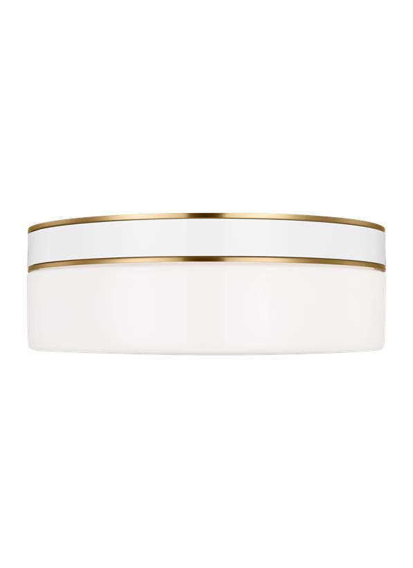 Visual Comfort Studio kate spade new york Monroe Large Flush Mount in Burnished Brass KSF1072BBSGW