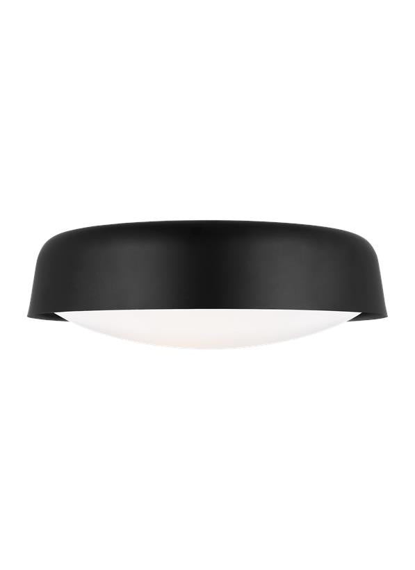 Visual Comfort Studio kate spade new york Draper Large Flush Mount in Midnight Black KSF1102MBK