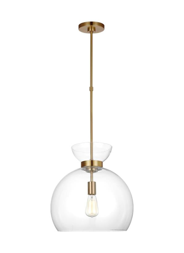 Visual Comfort Studio kate spade new york Londyn Round Pendant in Burnished Brass with Clear Glass KSP1021BBSCG