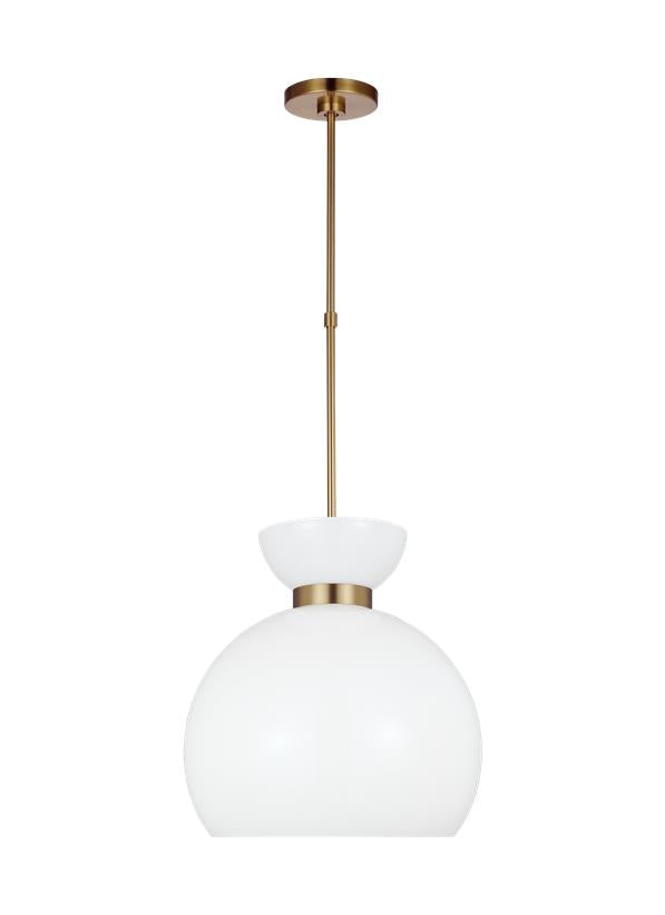 Visual Comfort Studio kate spade new york Londyn Round Pendant in Burnished Brass with Milk White Glass KSP1021BBSMG