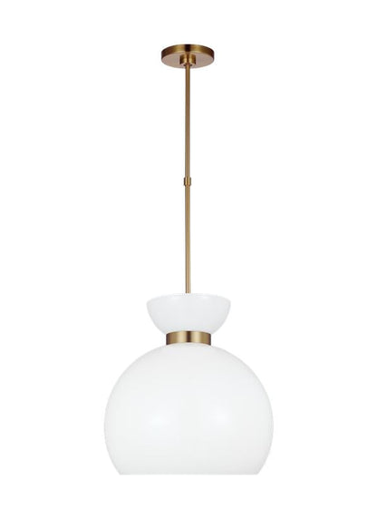 Visual Comfort Studio kate spade new york Londyn Round Pendant in Burnished Brass with Milk White Glass KSP1021BBSMG