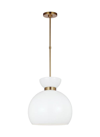 Visual Comfort Studio kate spade new york Londyn Round Pendant in Burnished Brass with Milk White Glass KSP1021BBSMG