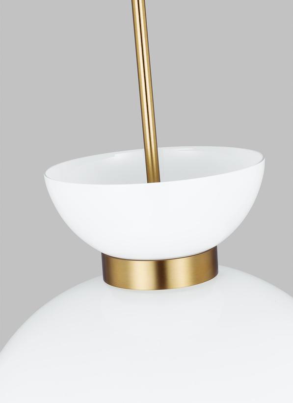 Visual Comfort Studio kate spade new york Londyn Round Pendant in Burnished Brass with Milk White Glass KSP1021BBSMG