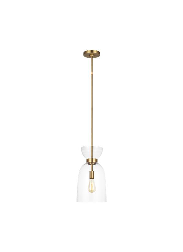 Visual Comfort Studio kate spade new york Londyn Tall Pendant in Burnished Brass with Clear Glass KSP1031BBSCG