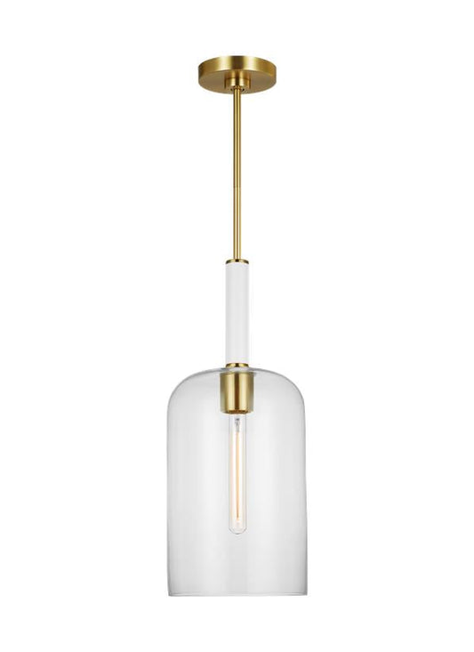 Visual Comfort Studio kate spade new york Monroe Cylinder Pendant in Burnished Brass KSP1051BBSGW