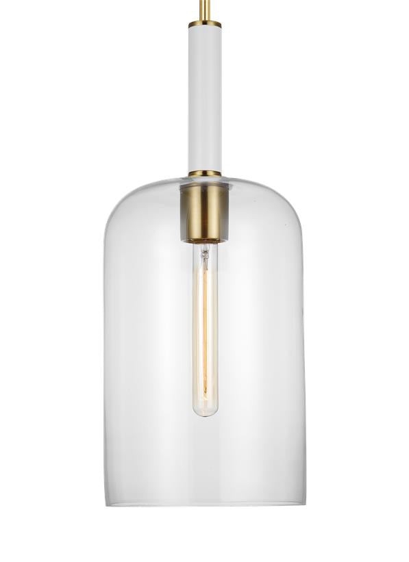 Visual Comfort Studio kate spade new york Monroe Cylinder Pendant in Burnished Brass KSP1051BBSGW